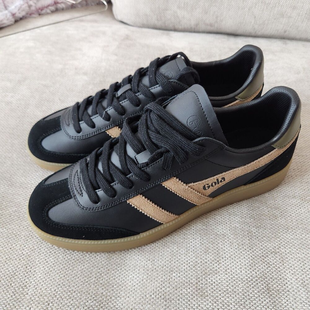 Gola Men's Size 11 Black Gold Viper Leather Sneakers NWOB
